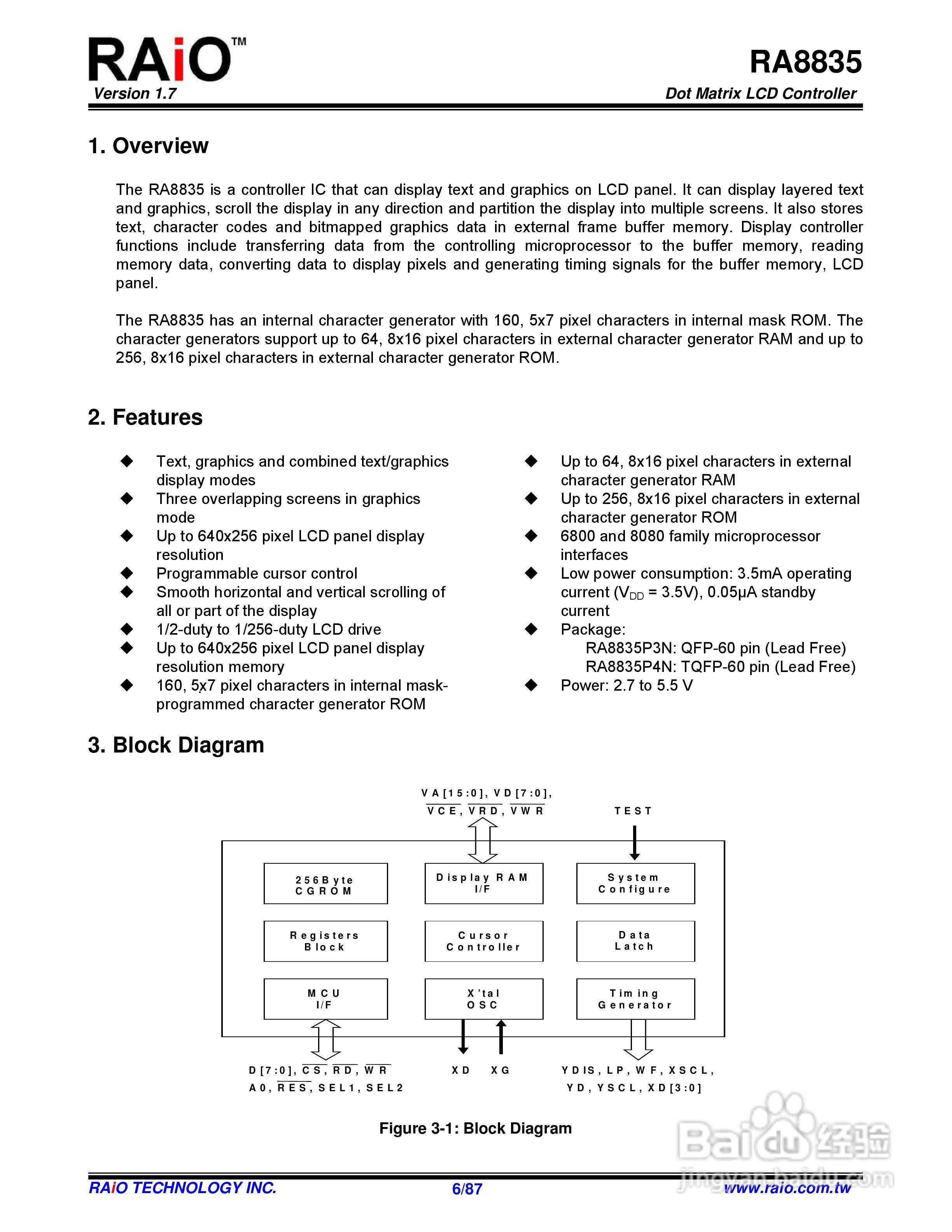 迪特福科技RA8835点阵图形式控制器使用手册:[1]