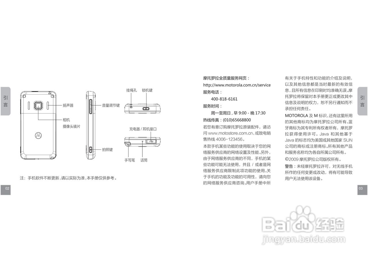 摩托罗拉E11手机使用说明书:[1]