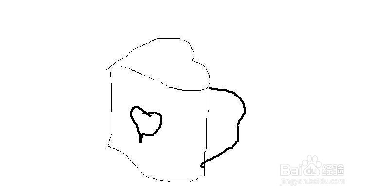 儿童简笔画——心形杯子