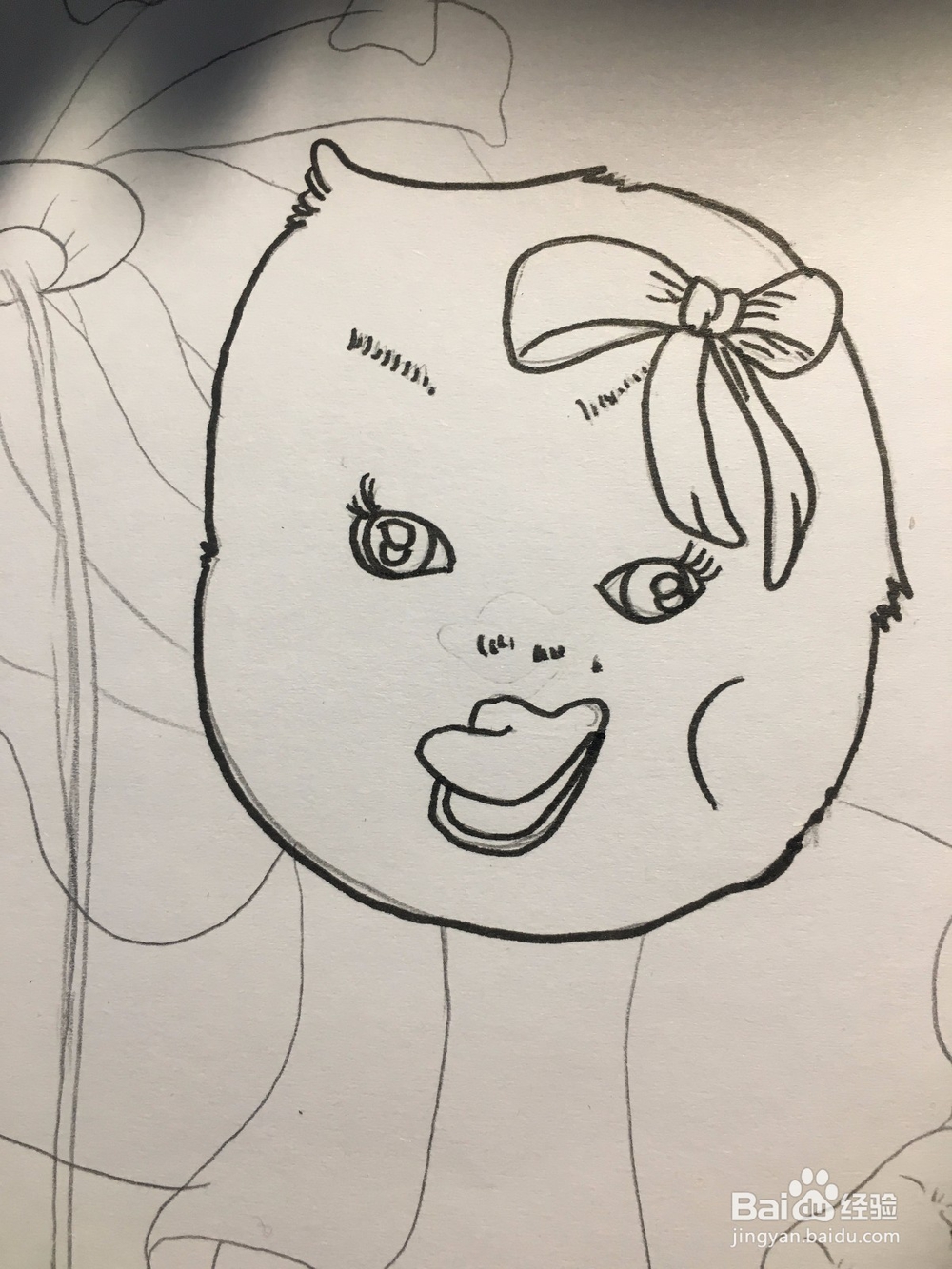 画一只拿着花当伞的鸭子 鸭子的简笔画 彩色涂鸦