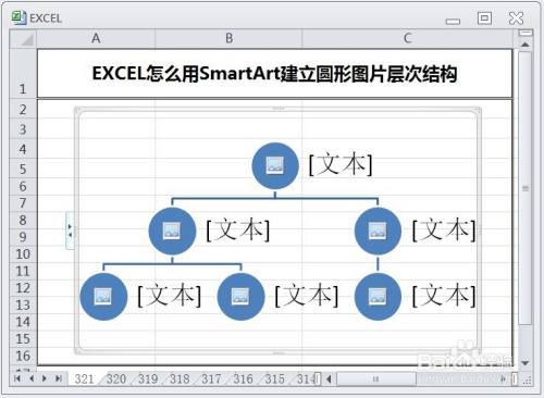 EXCEL怎么用SmartArt建立圆形图片层次结构