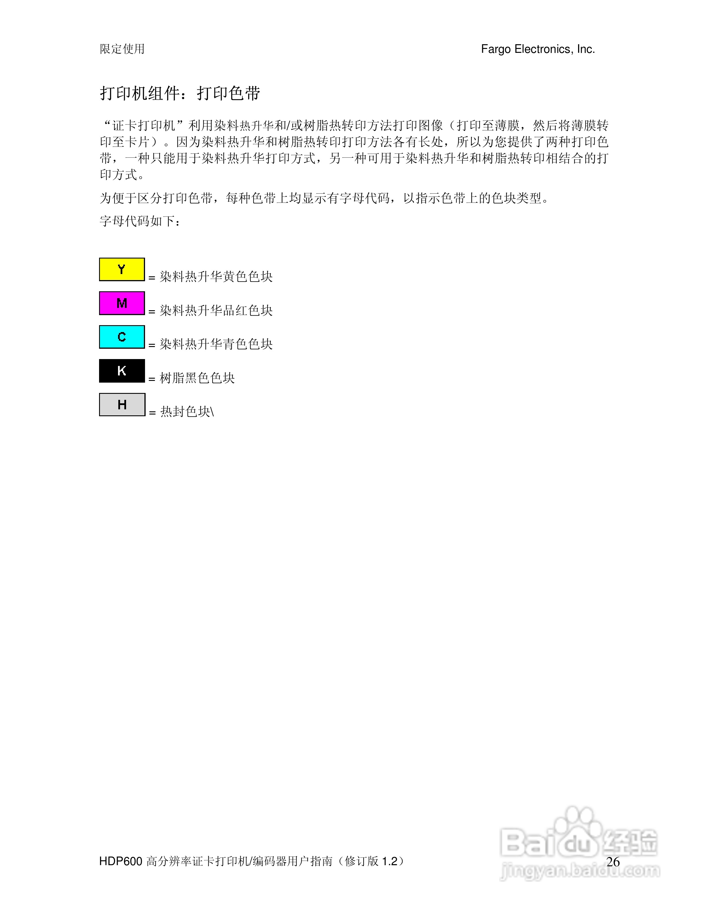 Fargo HDP600高分辨率证卡打印机用户指南:[3]
