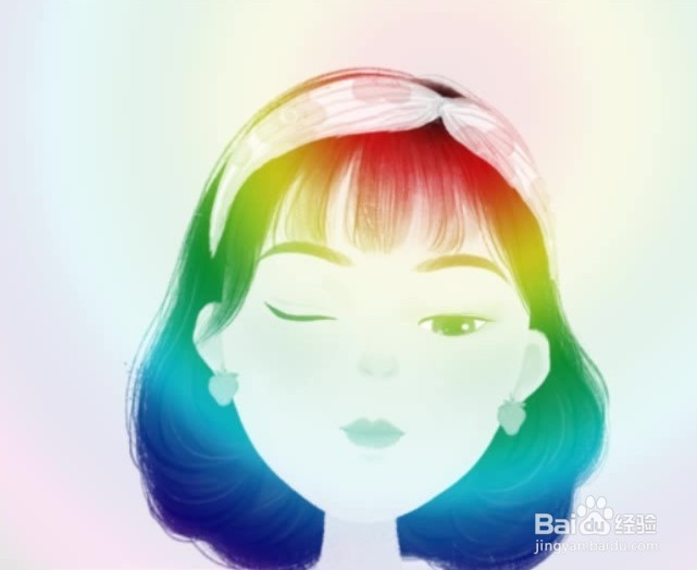 PS怎么把人物头像变彩虹色