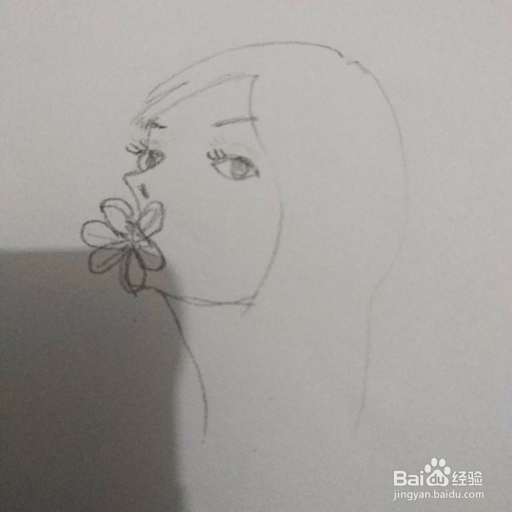 简笔画38：Q版叼花姑娘画法