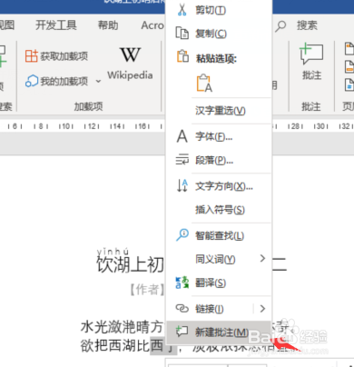 Word文档如何插入批注