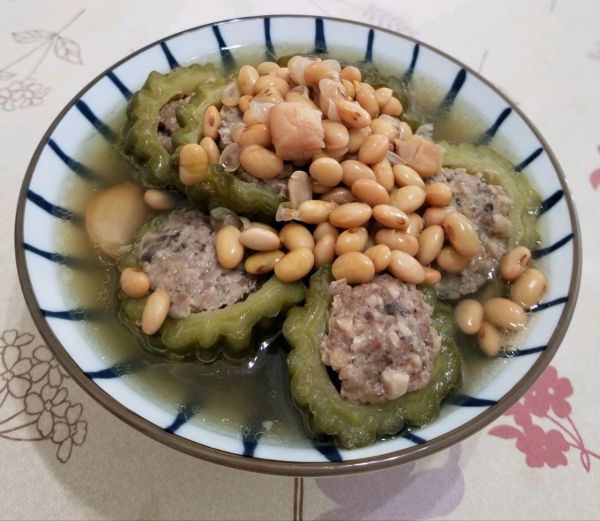 苦瓜酿肉黄豆汤