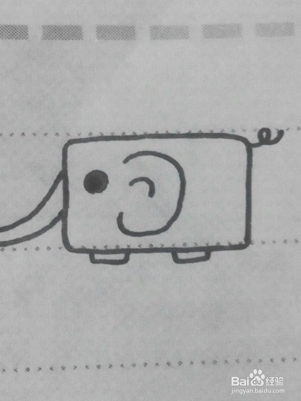 47怎样巧用长方形画小象呢