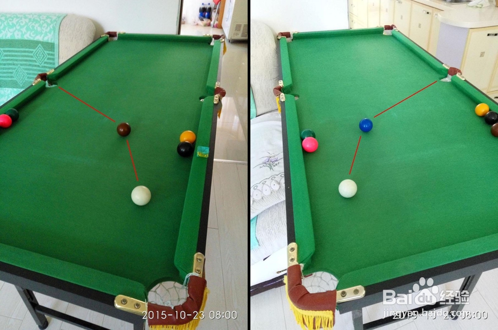 用最低成本练习台球进球点记忆和击球姿势方法