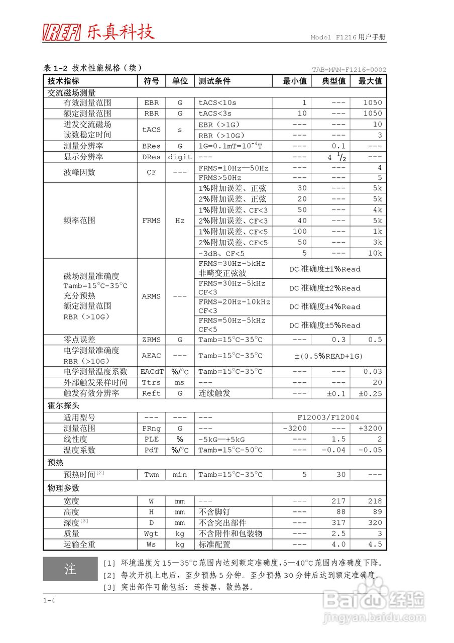 F1216程控高斯/毫特斯拉计用户手册:[2]
