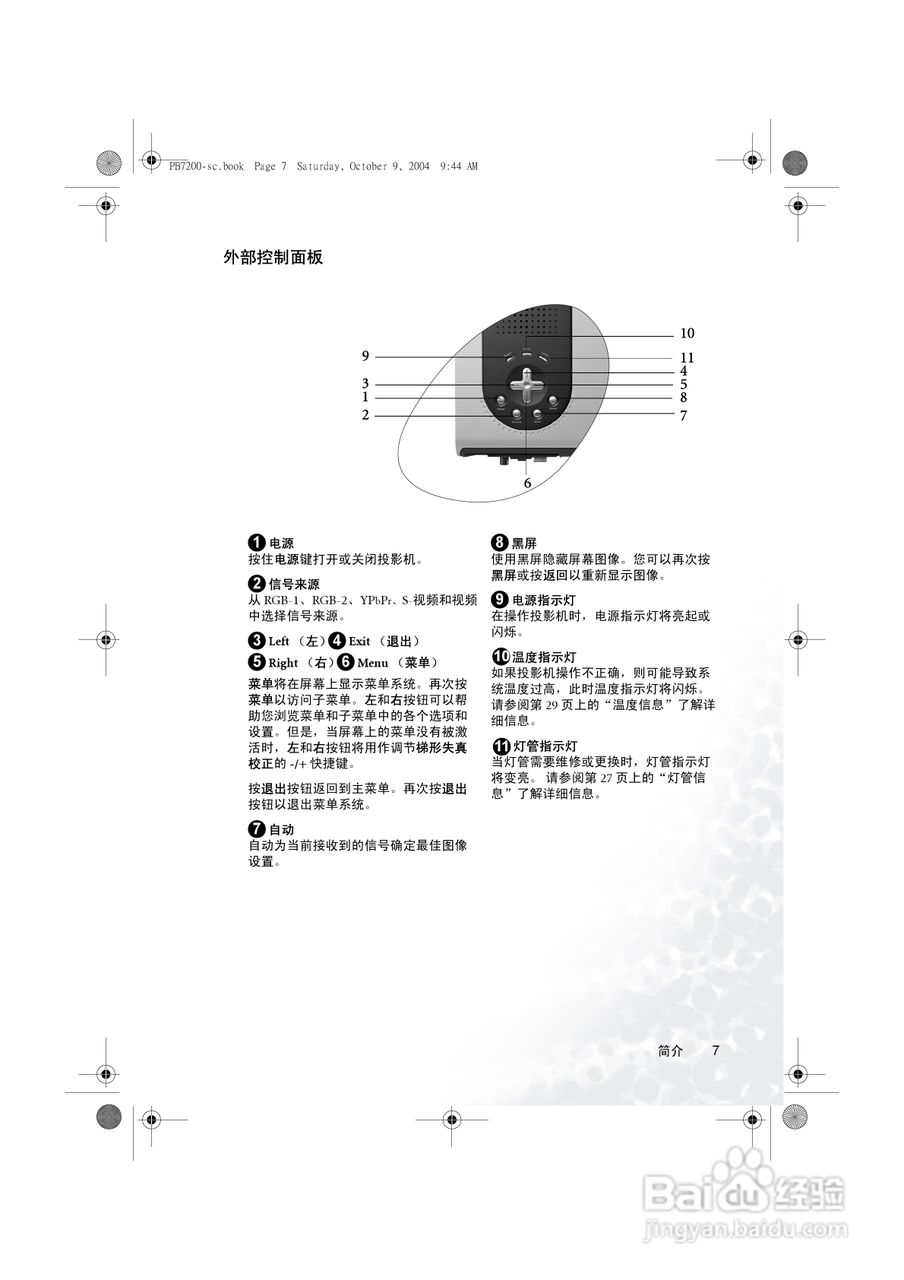 明基PB7115投影机使用说明书:[2]