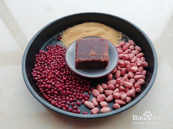 红豆花生小米粥