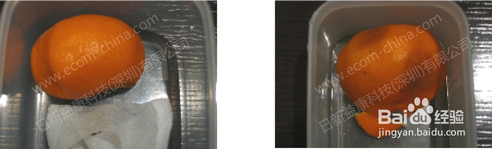 水果经固体二氧化氯作用后的变化