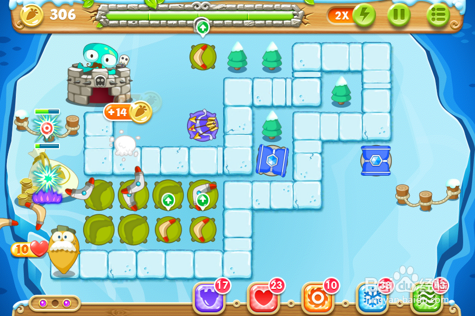 保卫萝卜2第103关金萝卜钻石图文攻略