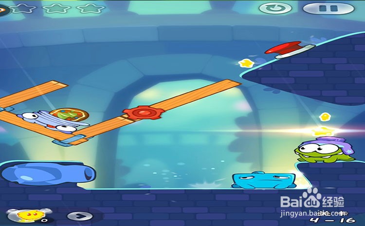 手机游戏割绳子2关卡4-16三星攻略