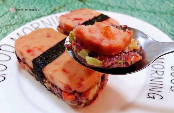 午餐肉时蔬双米堡