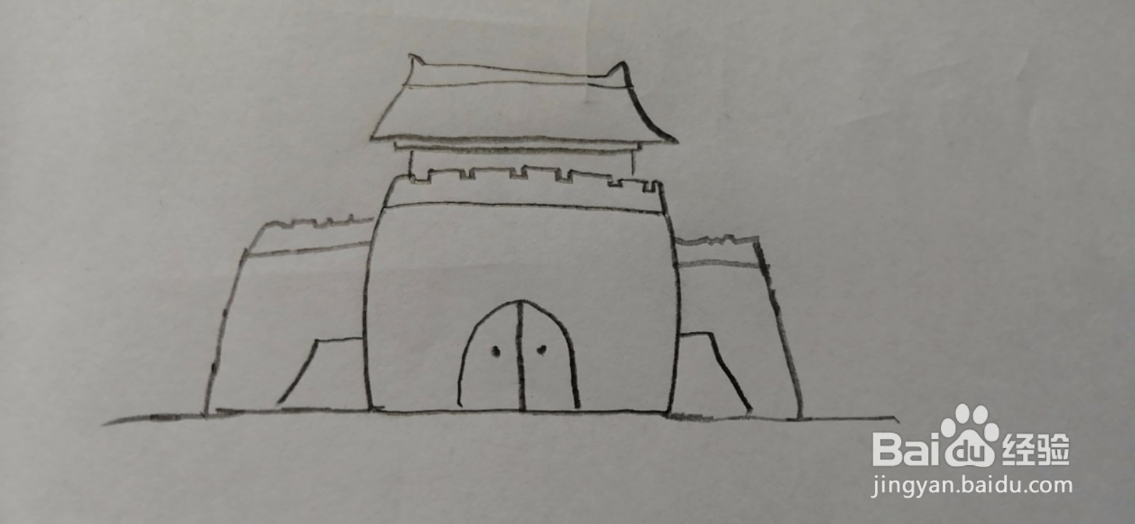 简笔画-可爱卡通城楼简笔画