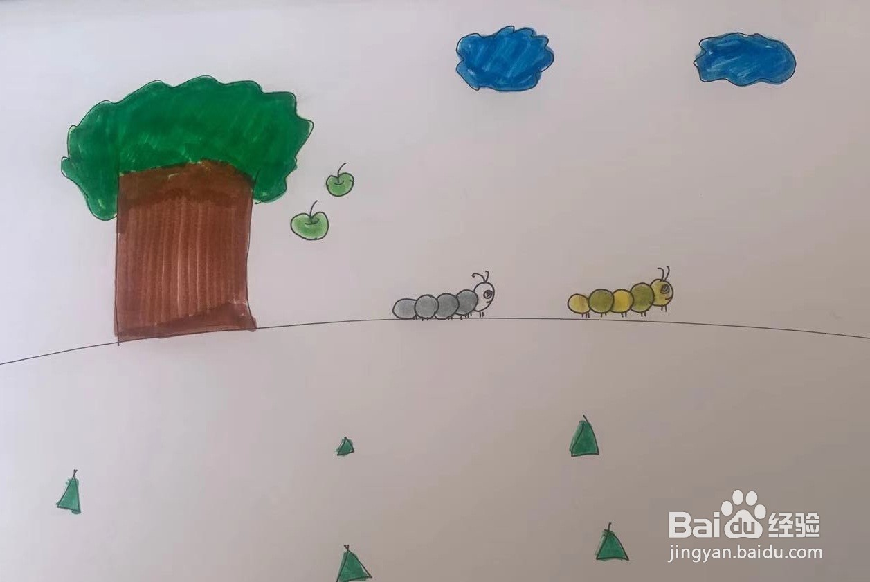 幼儿儿童画-毛毛虫