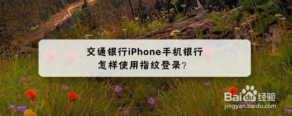交通银行iPhone手机银行怎样使用指纹登录