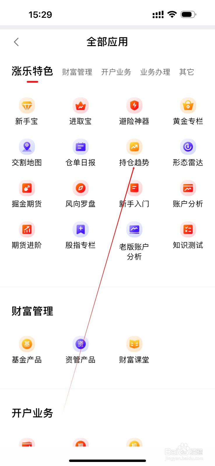 涨乐期赢通怎么查看持仓趋势