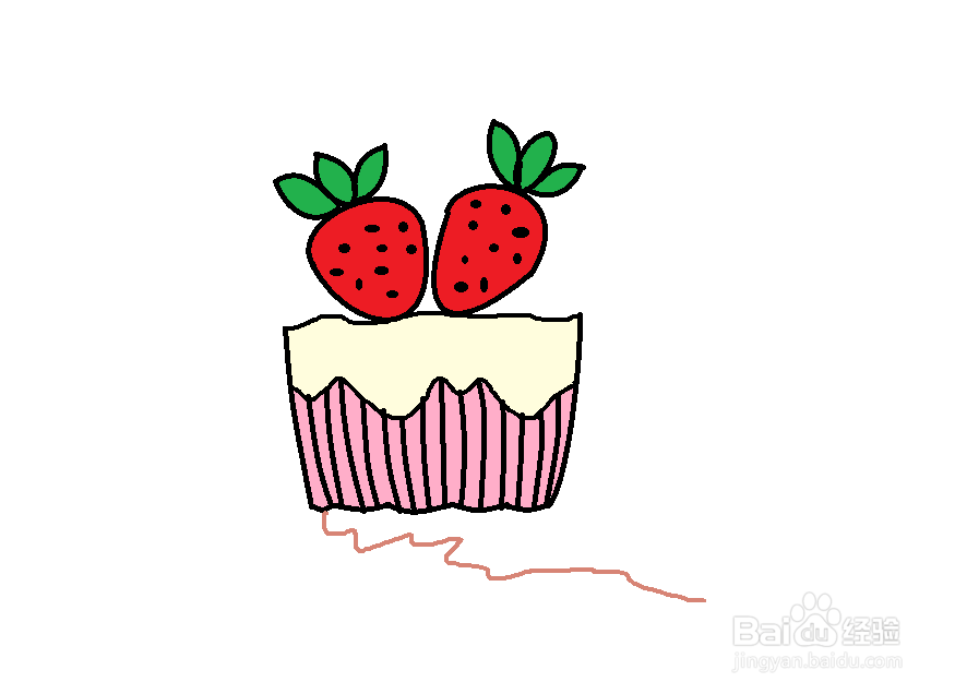 草莓甜点简笔画图片