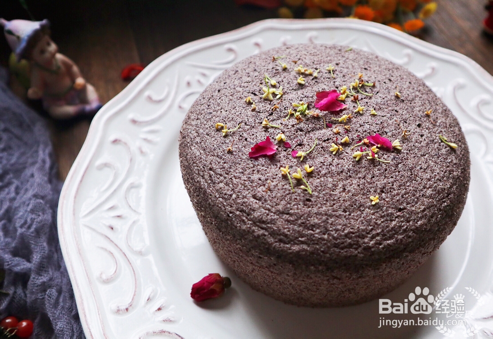 好吃到光盘的桂花香黑米蒸蛋糕