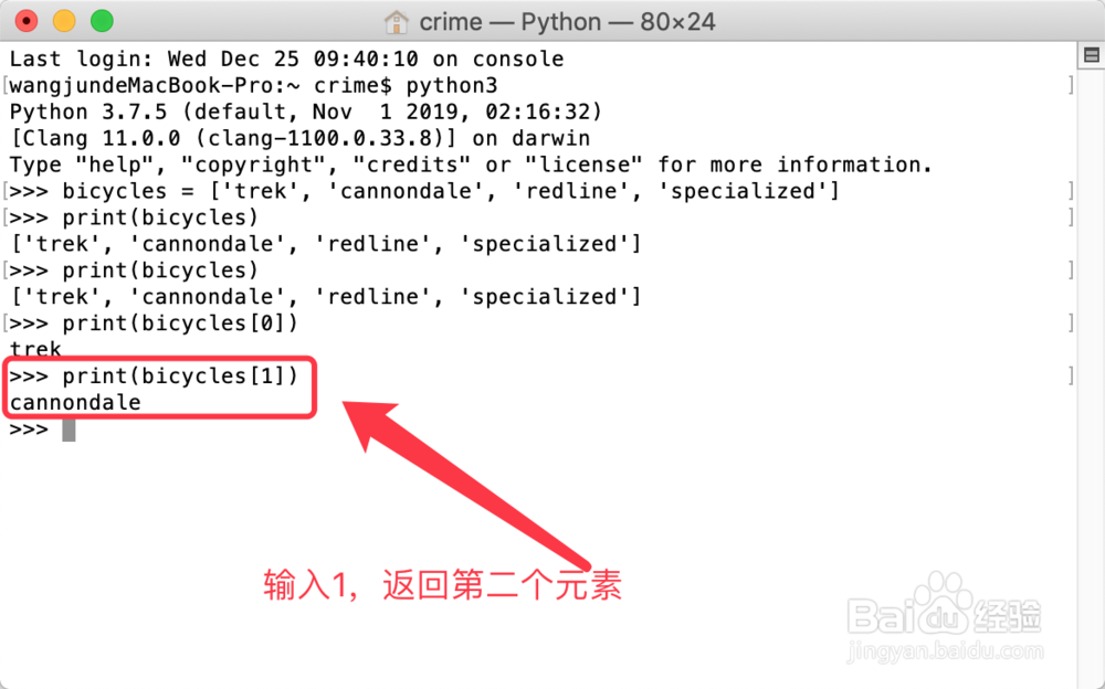 如何访问python列表及其元素
