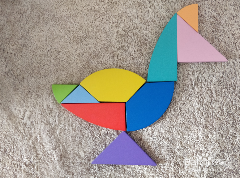 三角形拼图形小鸟图片