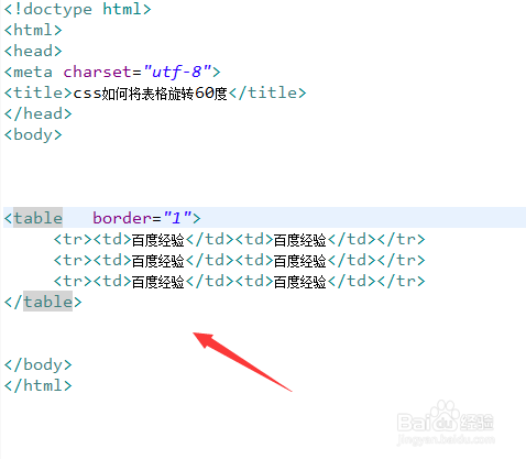 css如何将表格旋转60度