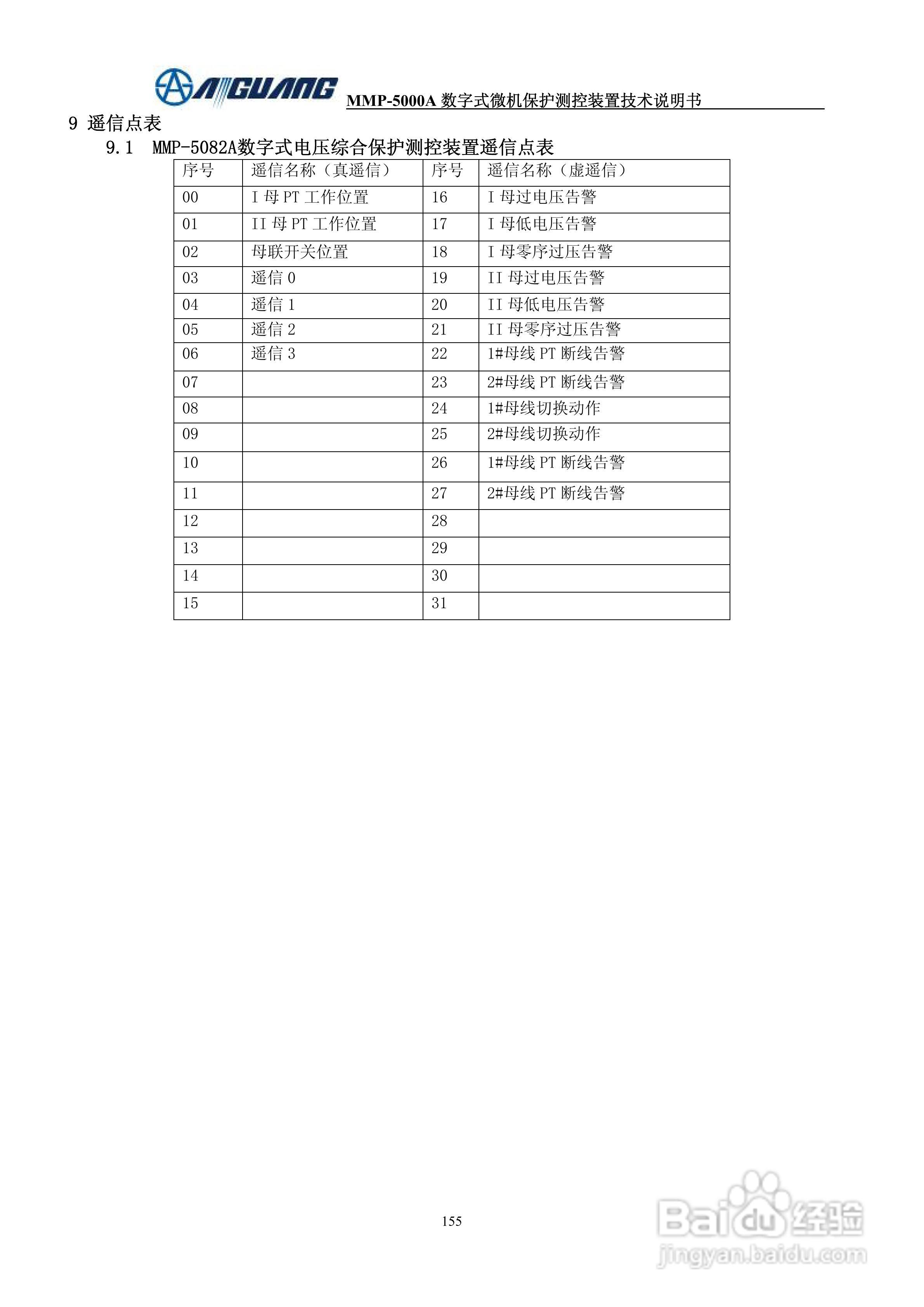 爱光MMP-5082A数字式电压保护及综合测控装置说明书
