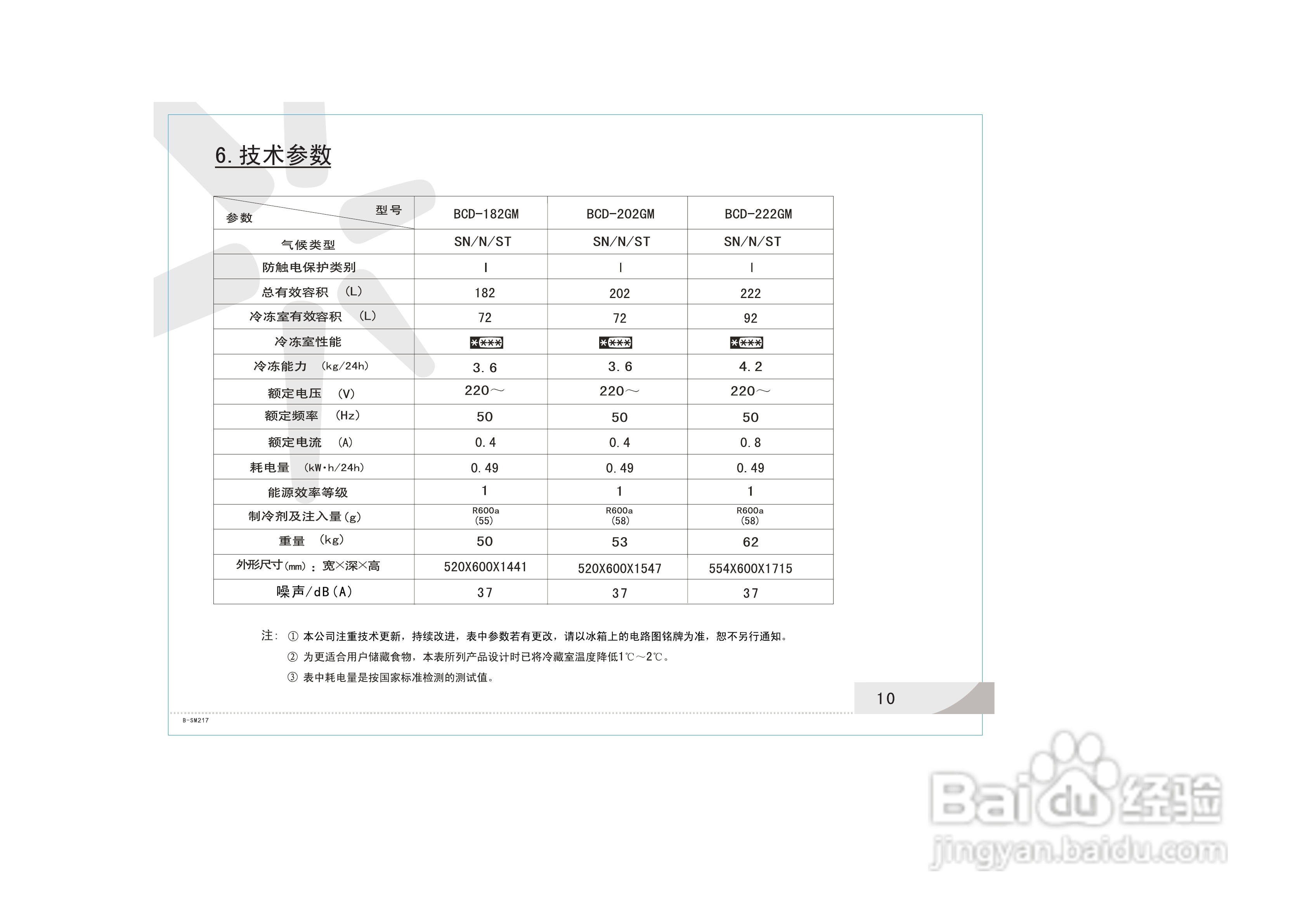 容声冰箱BCD-202GM型使用说明书