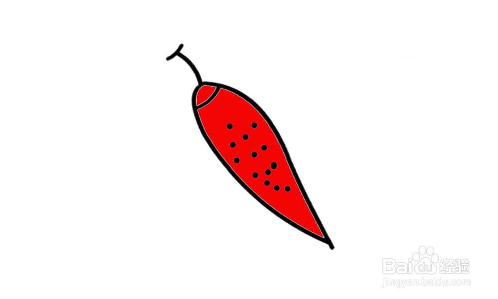 如何画出一个红辣椒？