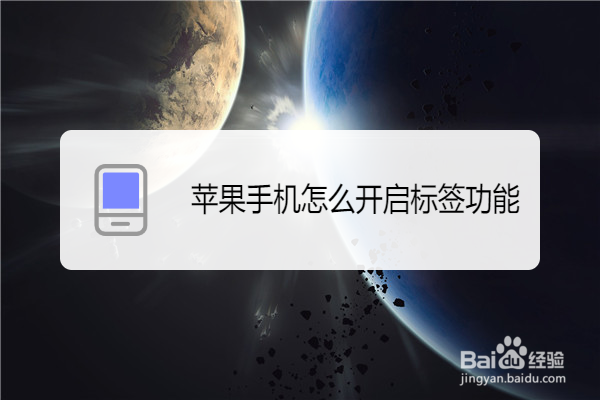 苹果手机怎么开启标签功能