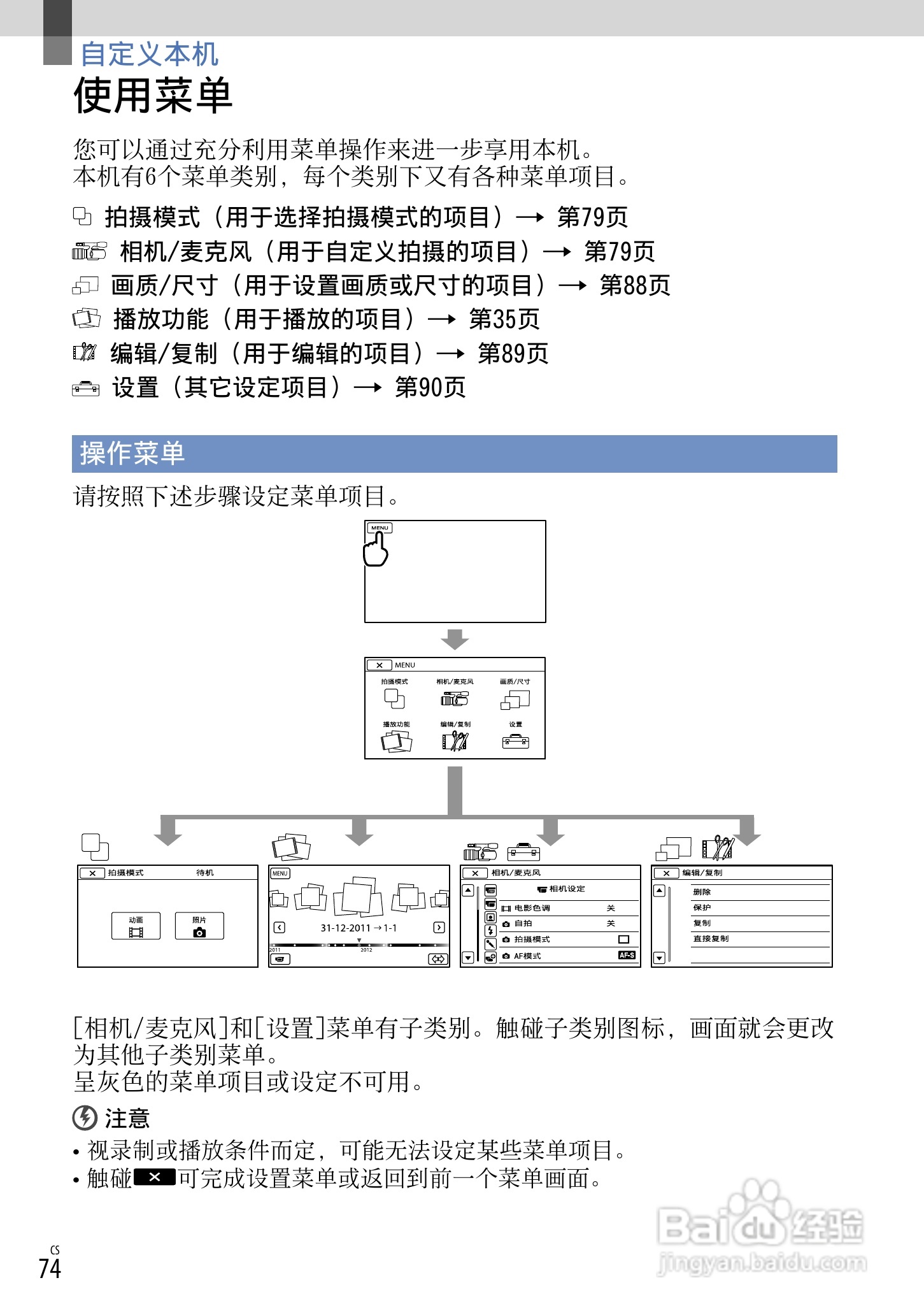 索尼NEX-VG20E数码摄相机使用说明书:[8]