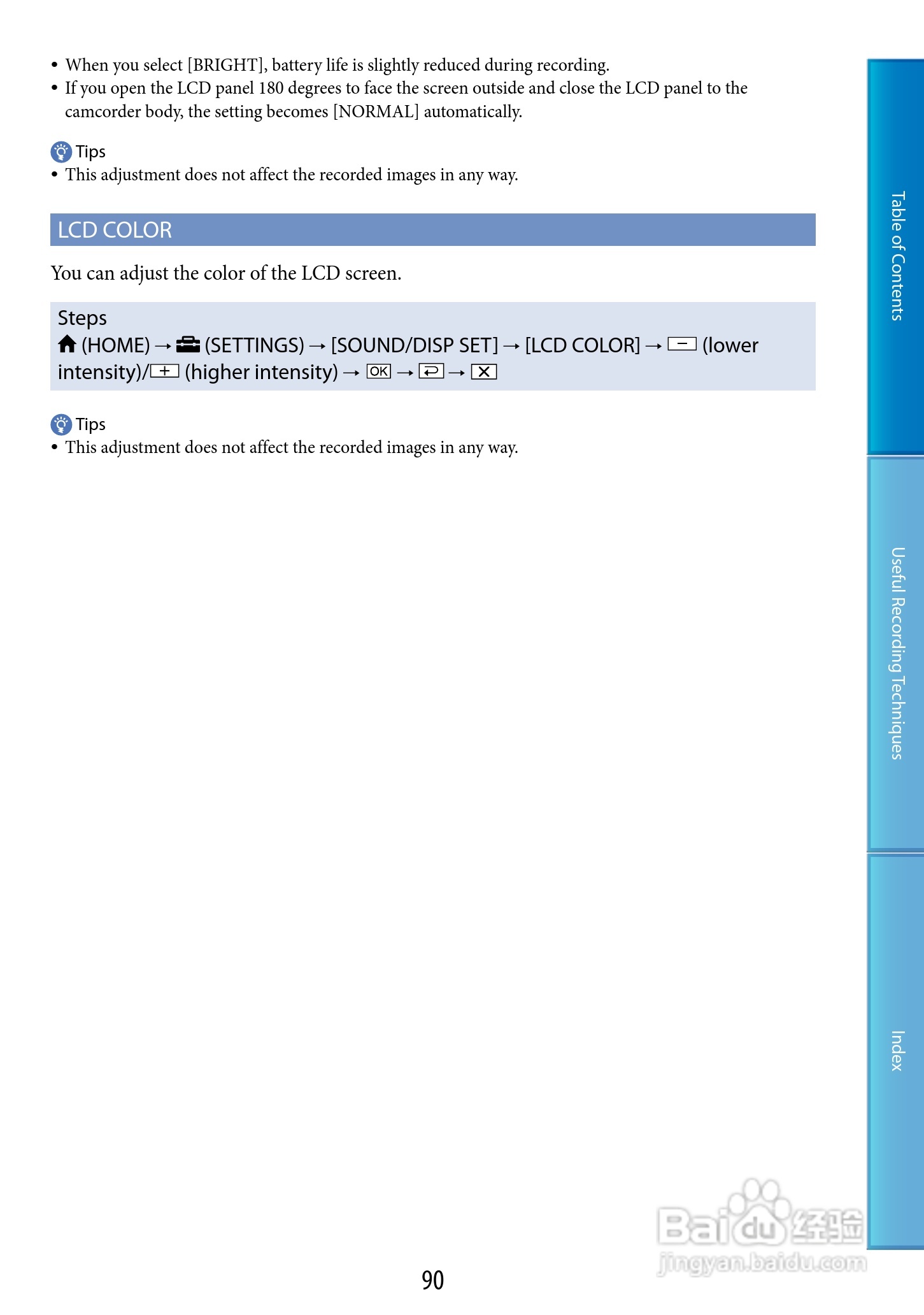 索尼HDR-XR101数码摄像机使用说明书:[9]