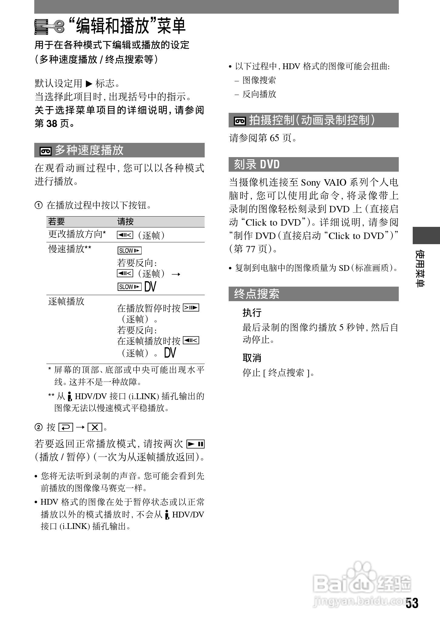 索尼HDR-HC1E数码摄像机使用说明书:[6]