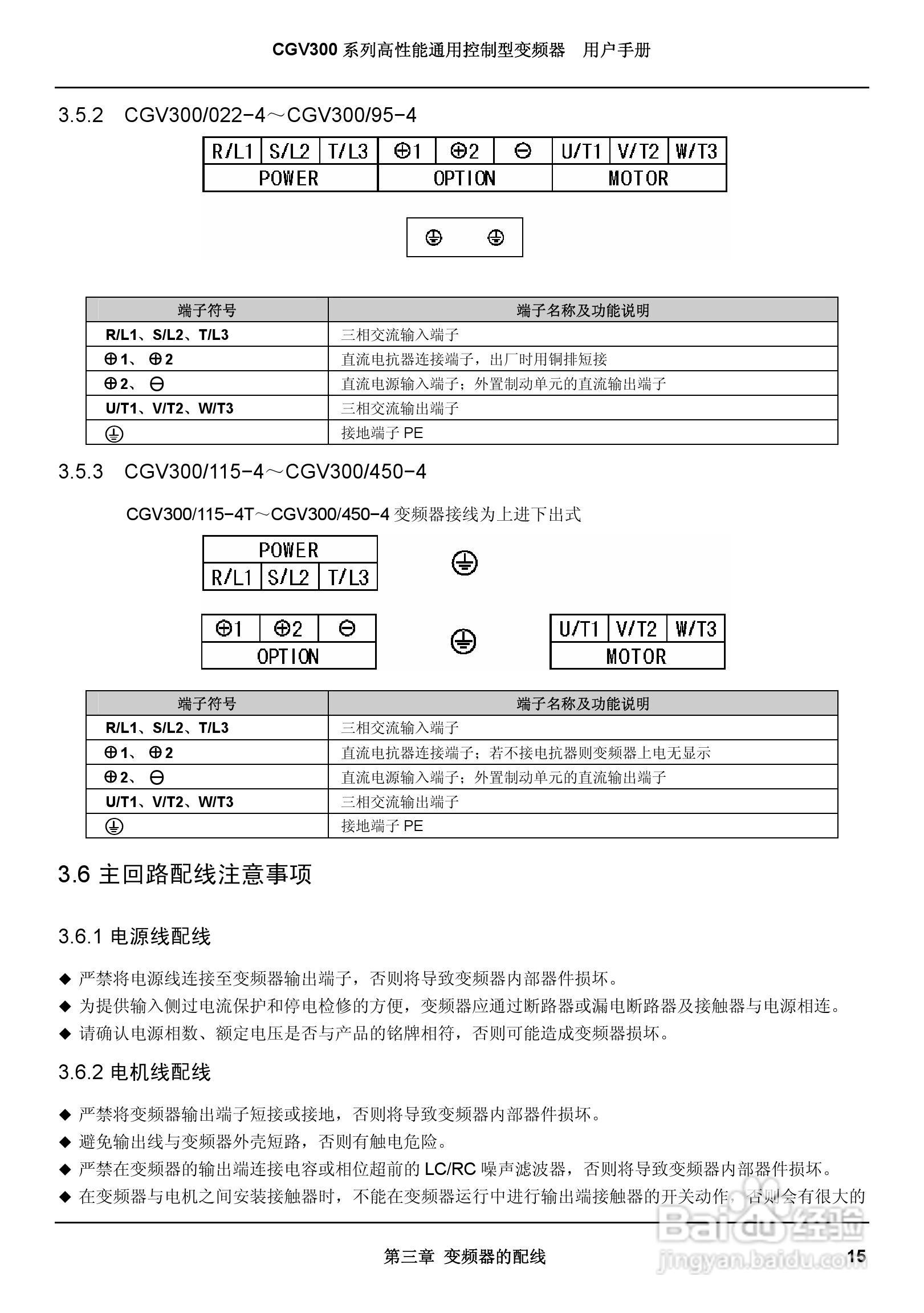 启功CGV300/450-4通用控制型变频器用户手册:[3]