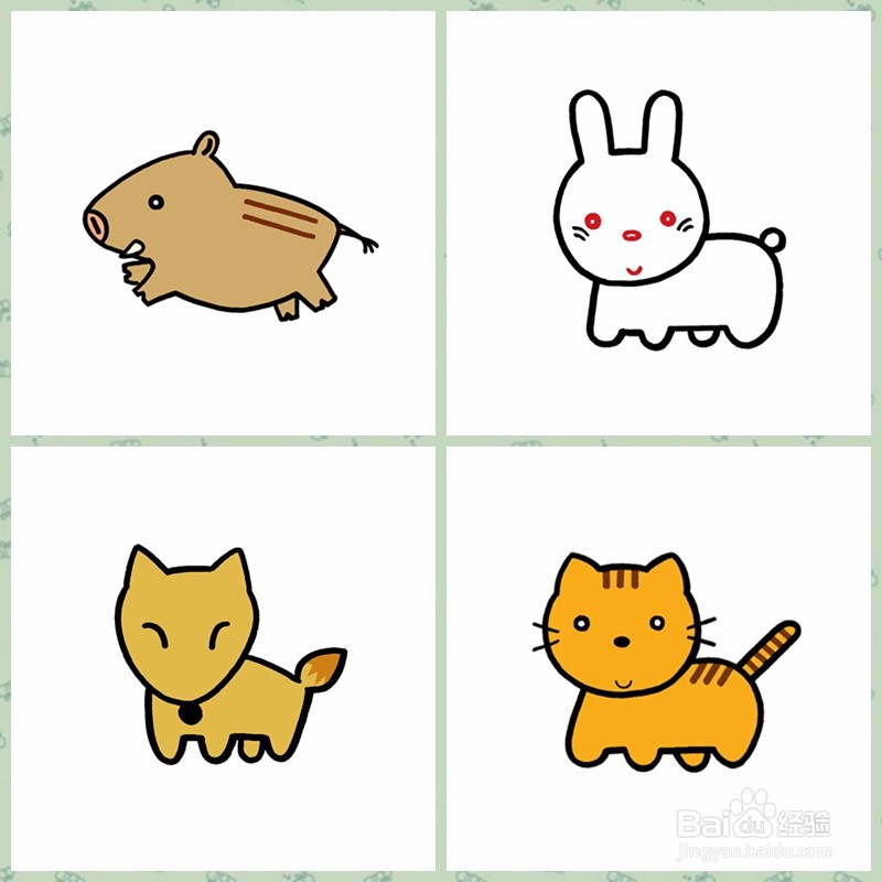 【简笔画】一般动物的画法