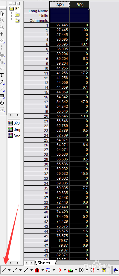 XRD标准卡片的柱状图如何做？