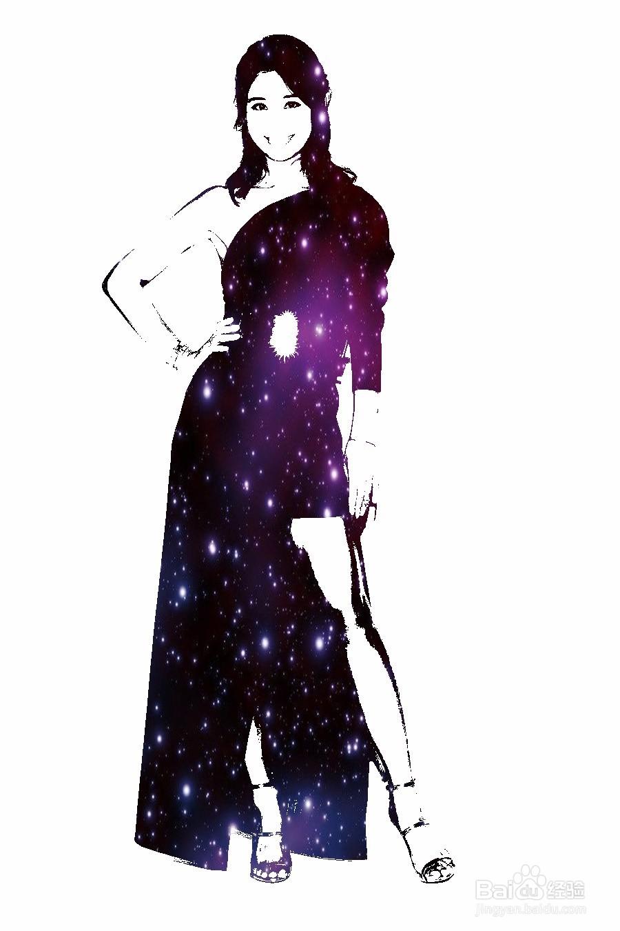 ps怎么做人物星空效果
