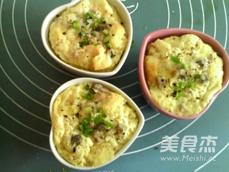 亚麻籽油蘑菇烘蛋土司蒸糕