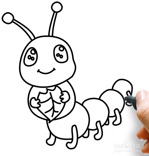 如何画可爱的毛毛虫？
