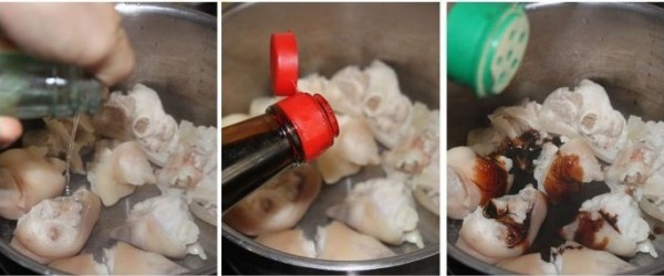 姜葱花生焖猪蹄