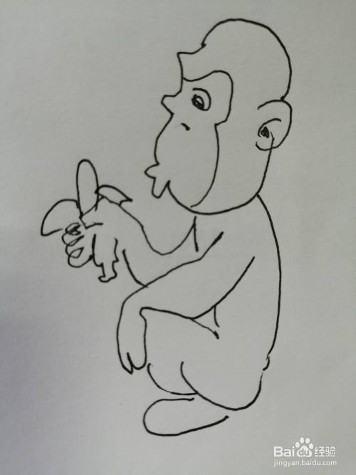 吃香蕉的小猴子怎么画