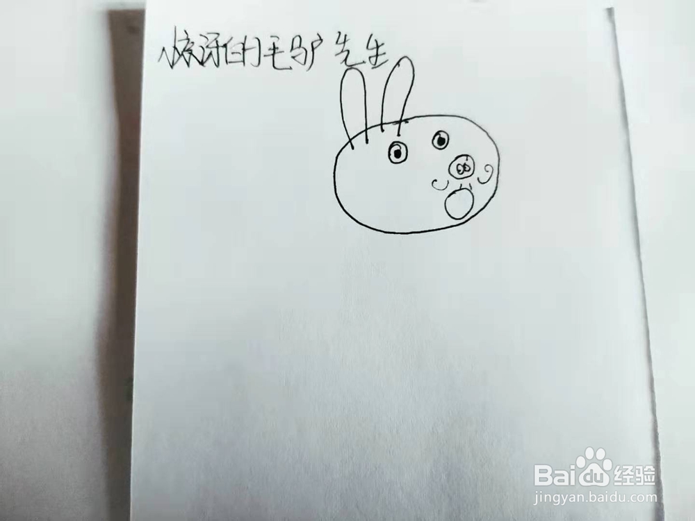 惊讶的小毛驴先生简笔画怎么画？