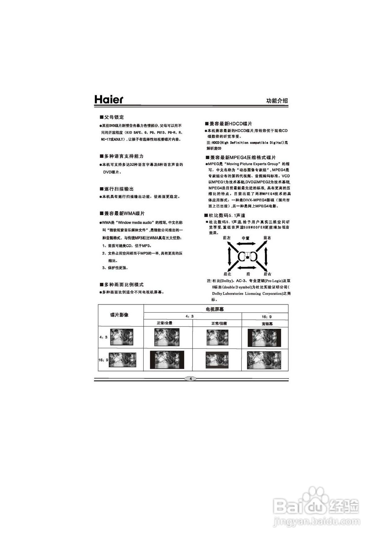 海尔DVD-H6760影碟机使用说明书:[1]