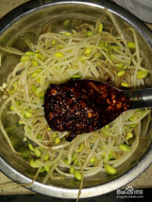 凉菜--蒜油辣酱黄豆芽