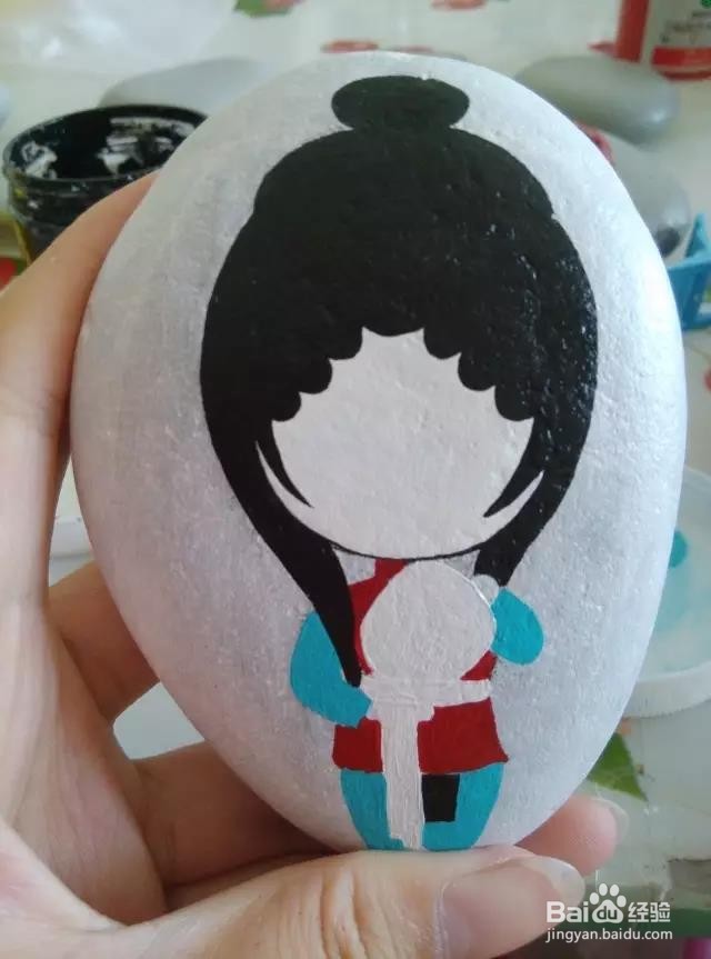 京剧人物手绘石头画的画法