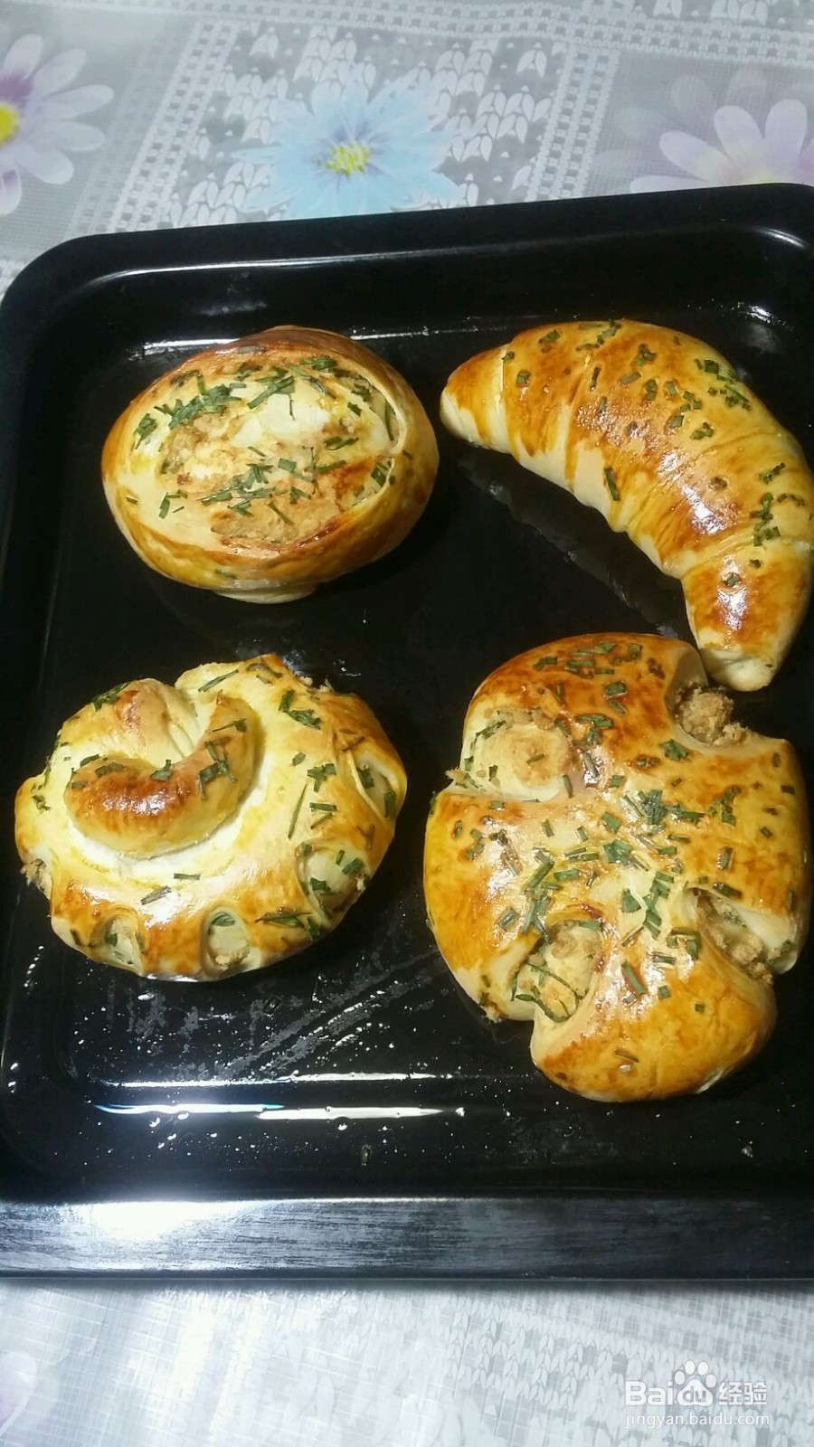 葱香肉松面包的做法