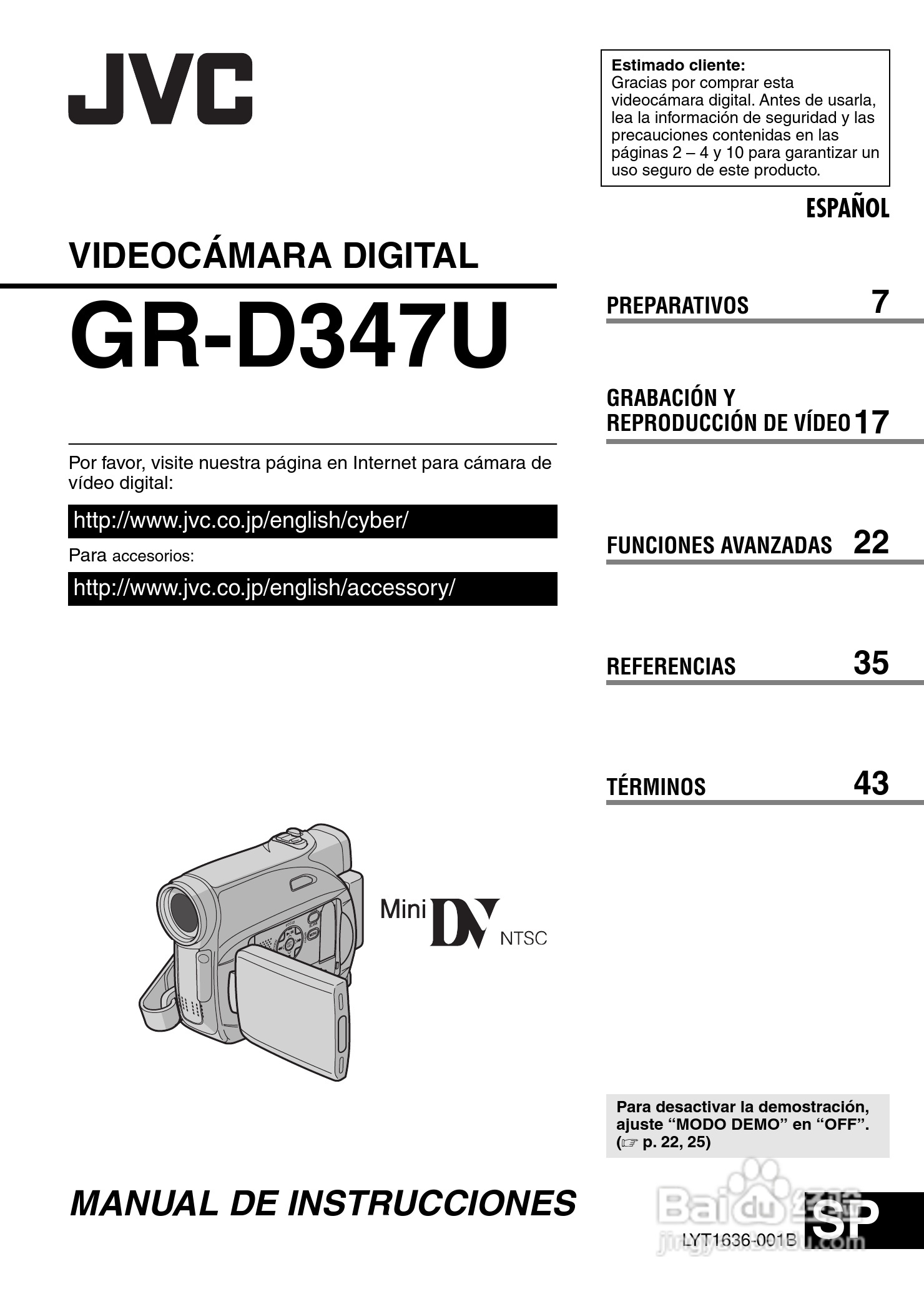 JVC GR-D347U DIGITAL VIDEO CAMERA摄像机说明书:[5]