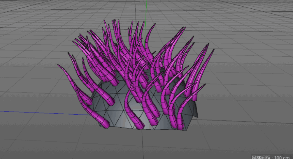 如何用C4D的毛发创建弹动的海藻模型